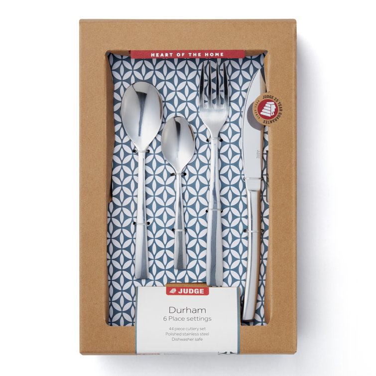 Judge 44 Piece Stainless Steel Cutlery Set, Durham Design. Extended